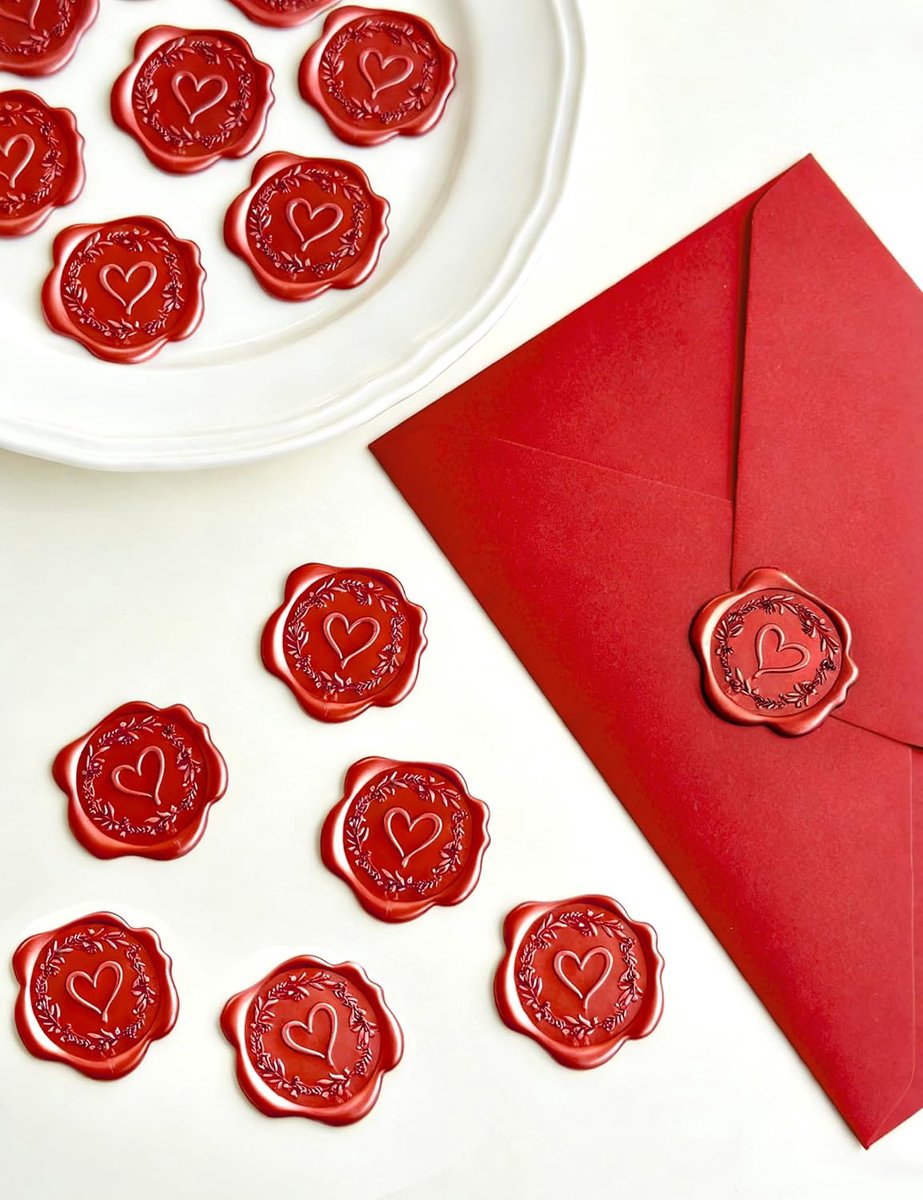 25 stuks Wax Seal Stickers, Zelfklevende Waszegel met Hart en
