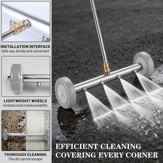 Ondervloerreiniger voor auto, vloerreiniger met 3 verlengbuizen en 1/4 inch snelaansluiting, 4000 psi, voor tuin, camper, trottoir, SUV, stijl i (stijl 1) — afbeelding 3