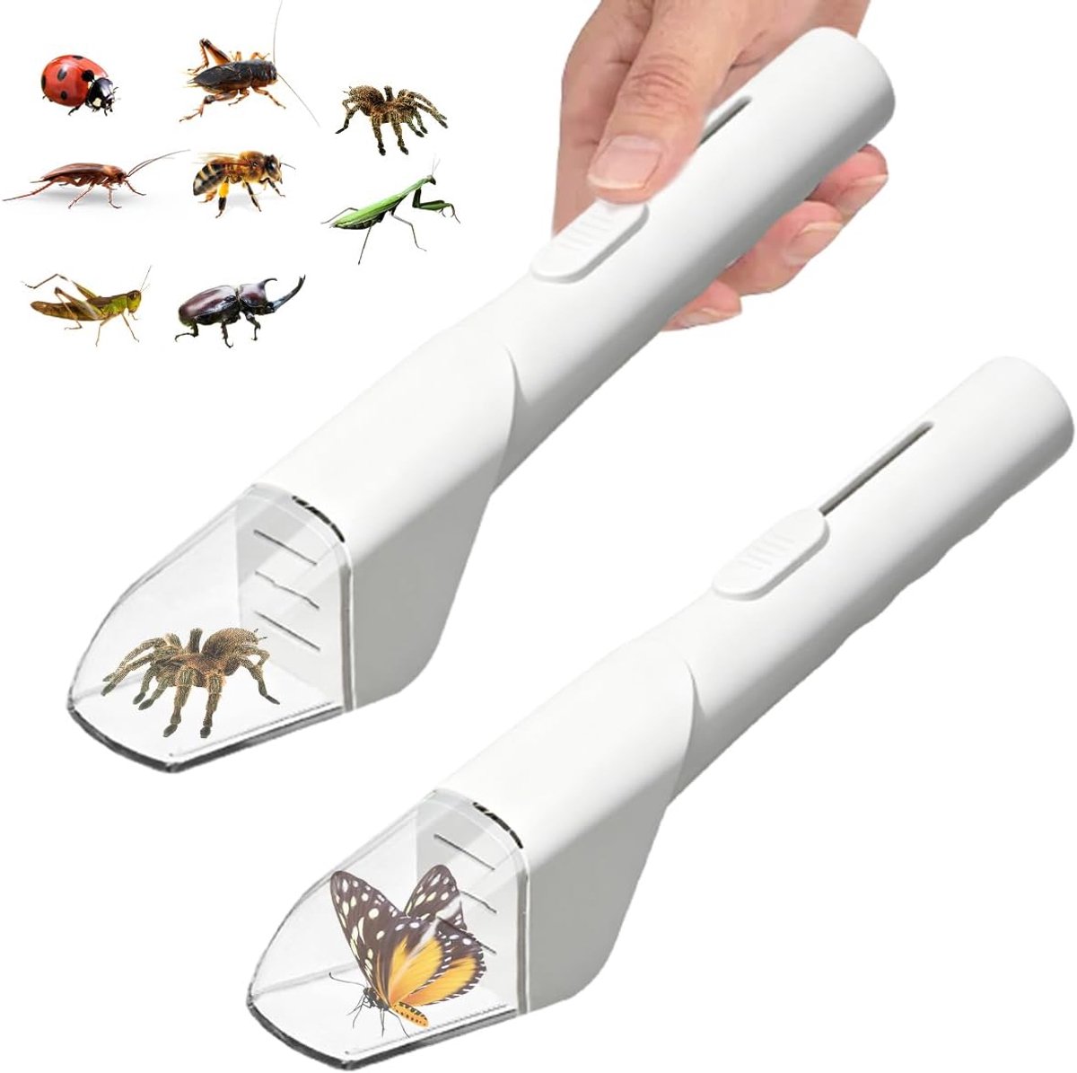 2 stuks levende insectenvangers, spinnenvanger, draagbare bijenvanger voor huis en tuin, spinnenvanger, handgehouden, insectenval voor huis en tuin
