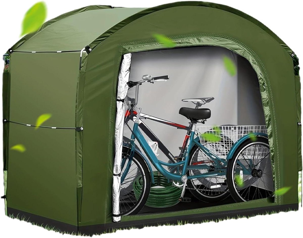 Fietstent - Opbergtent fiets - Fietsen stallen - Eenvoudige installatie - 220 x 150 x 185 cm - Groen