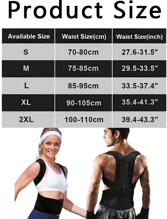 Houdingcorrectie en rugsteun voor een gezonde rug, verstelbare schouderbandage, ademend en comfortabel — afbeelding 5