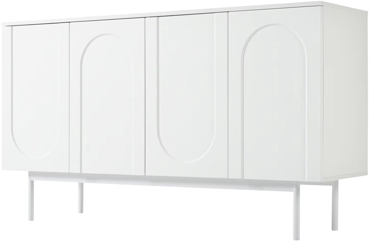 Dressoir Wit - Moderne Opbergkast met 4 Deuren