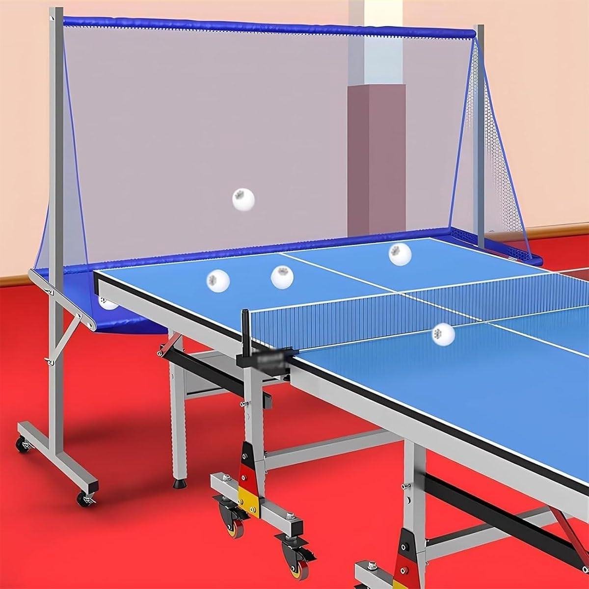 Tafeltennis Vangnet - Pingpong Ballenverzamelaar - Oefenen en Trainen - Eenvoudige Balverzameling - 210x142x45cm - Zwart