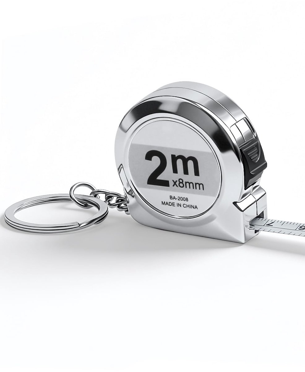 SnelShoppen - Mini Rolmeter met Sleutelhanger, 2M (1.5 voet) Telescopische Rolmeter, Draagbare Kleine Rolmeter met Glijsluiting, Ideaal voor Thuis, Tu
