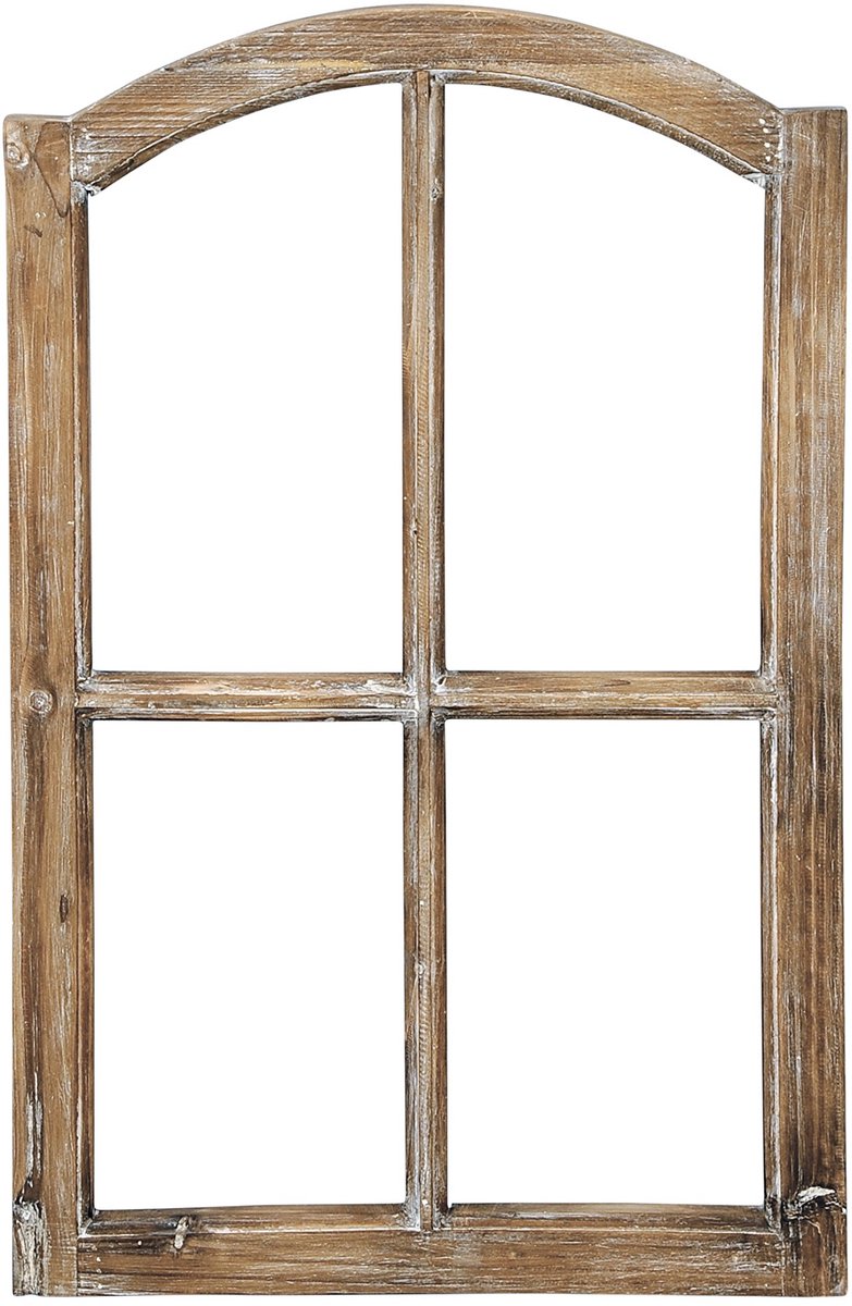 SnelShoppen - Decoratief Raamkozijn van Natuurlijk Hout, Bruin Shabby Vintage Beschilderd, Perfect voor Woonkamer, Tuin, Keuken en Feestdecoratie