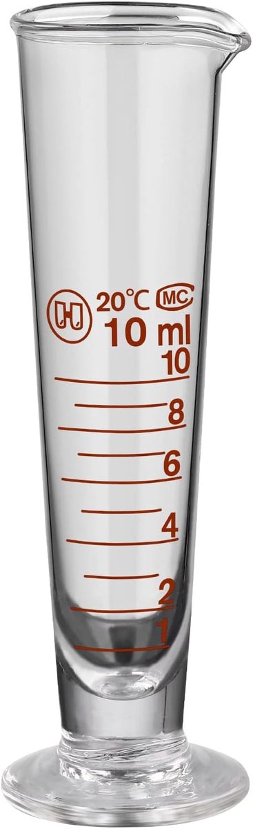 SnelShoppen - Glas Maatbeker met Schaal - Hittebestendige Laboratorium Maatbeker voor Nauwkeurige Metingen van Vloeistoffen - 10 ml - Recyclebaar en C