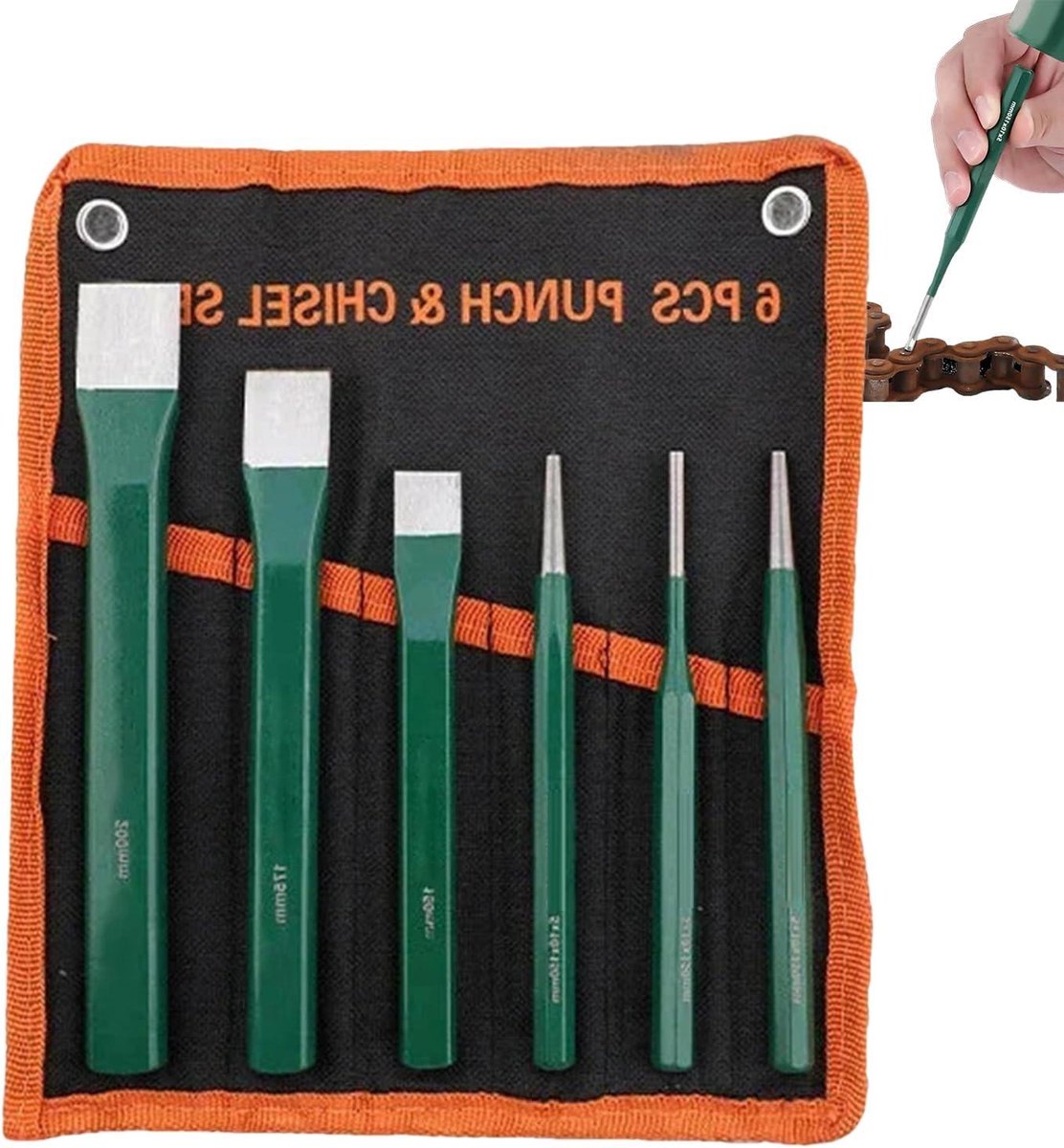 Beitelset Houtbewerking - Gereedschap Set - Precisie Snijwerk - Roestbestendige Coating - 6 Delen - Zilver