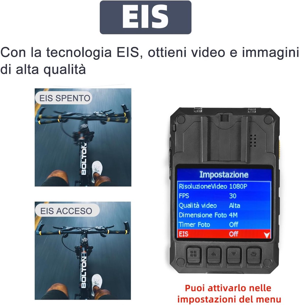 SnelShoppen - Body Camera met EIS, 2000mAH Accu, 13 Uur Video-opnames, 1512P HD Beveiligingscamera met 64G Opslag voor Politie en Beveiliging