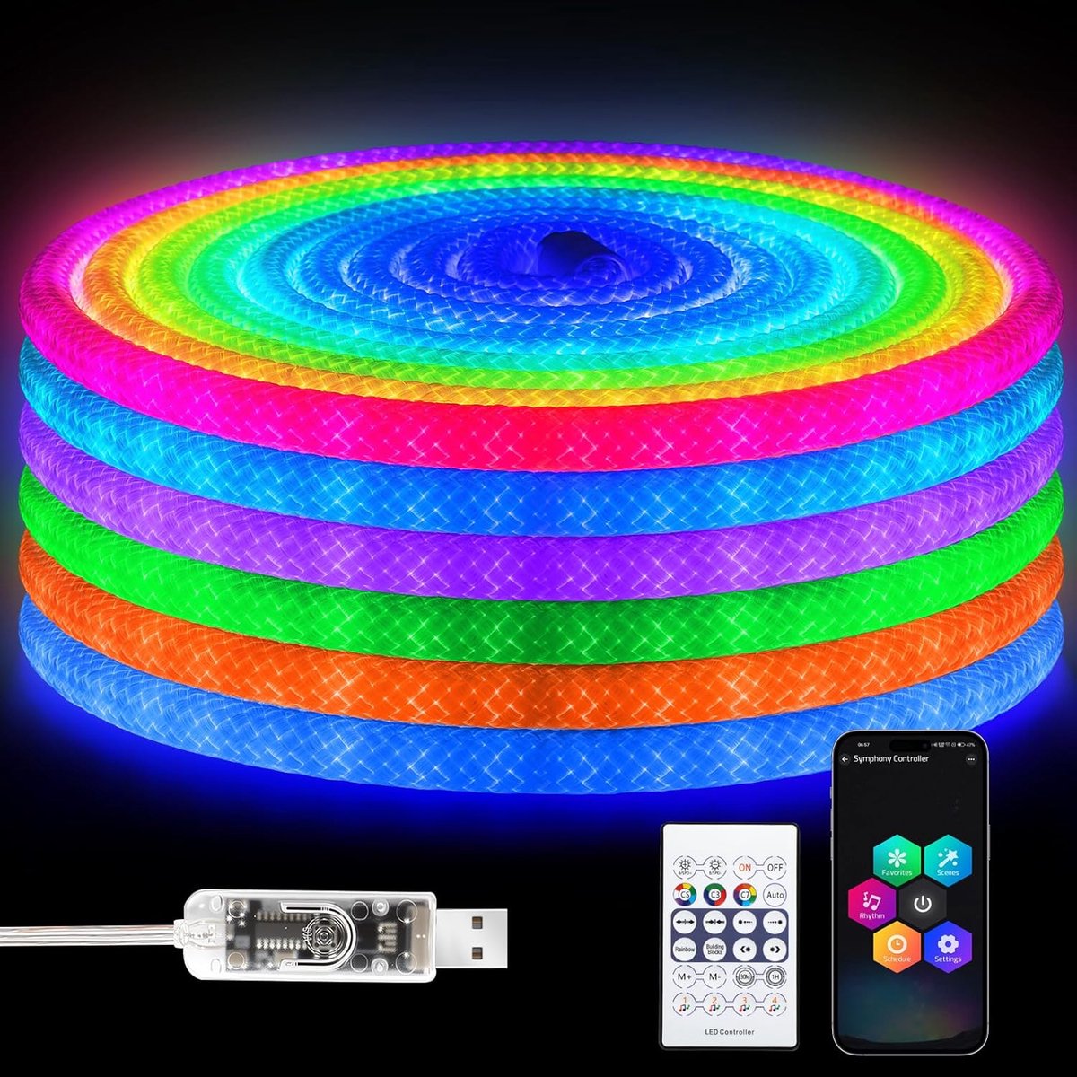 iNextStation 5 m 360 ronde neon ledstrip - ShopVlot
