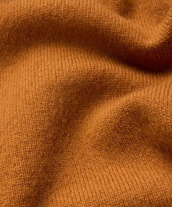 FALKE Luxury Classic Halfzip hoge kwaliteit elegant kasjmier trui heren bruin - maat L
