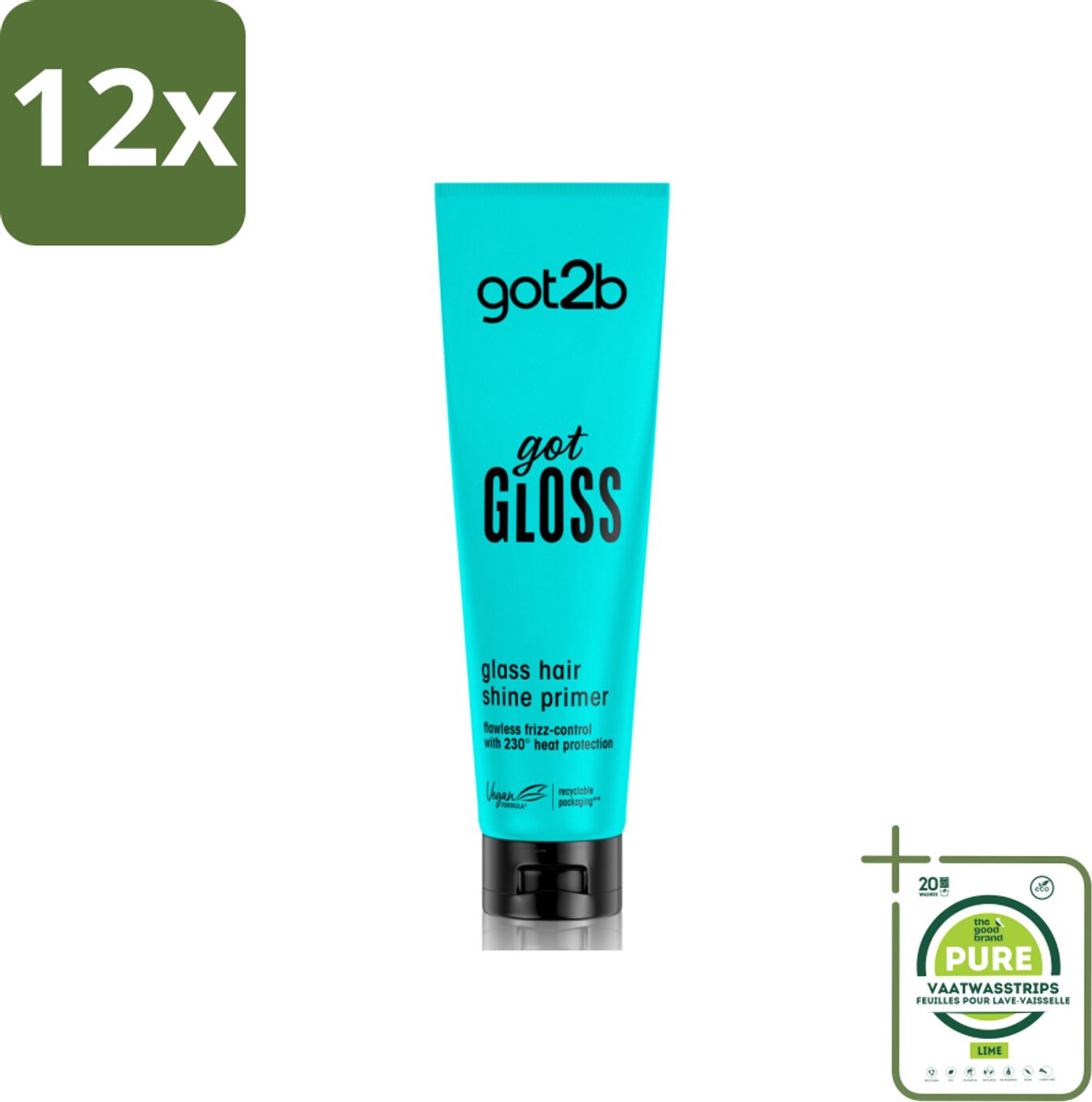Got2B - Haarprimer - Got Gloss - 150 ml - Voordeelverpakking - 12 stuks - Haarprimer - Glans