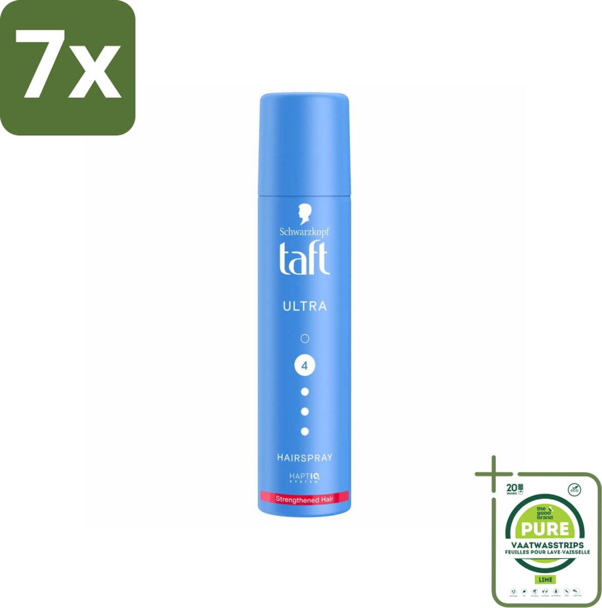 7 x Taft - Ultra 4 - Haarspray Mini - Sterke hold voor onderweg - 75 ml - Grootverpakking - Haarspray - Taft Ultra - Sterke Fixatie - Mini - Onderweg