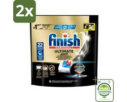 Finish - Vaatwasmiddel - Ultimate Plus Vaatwastabletten Regular - Krachtige Alles-in-1 Reiniging - 22 capsules - Voordeelverpakking - 2 stuks - Vaatwastabletten - Vaatwascapsules