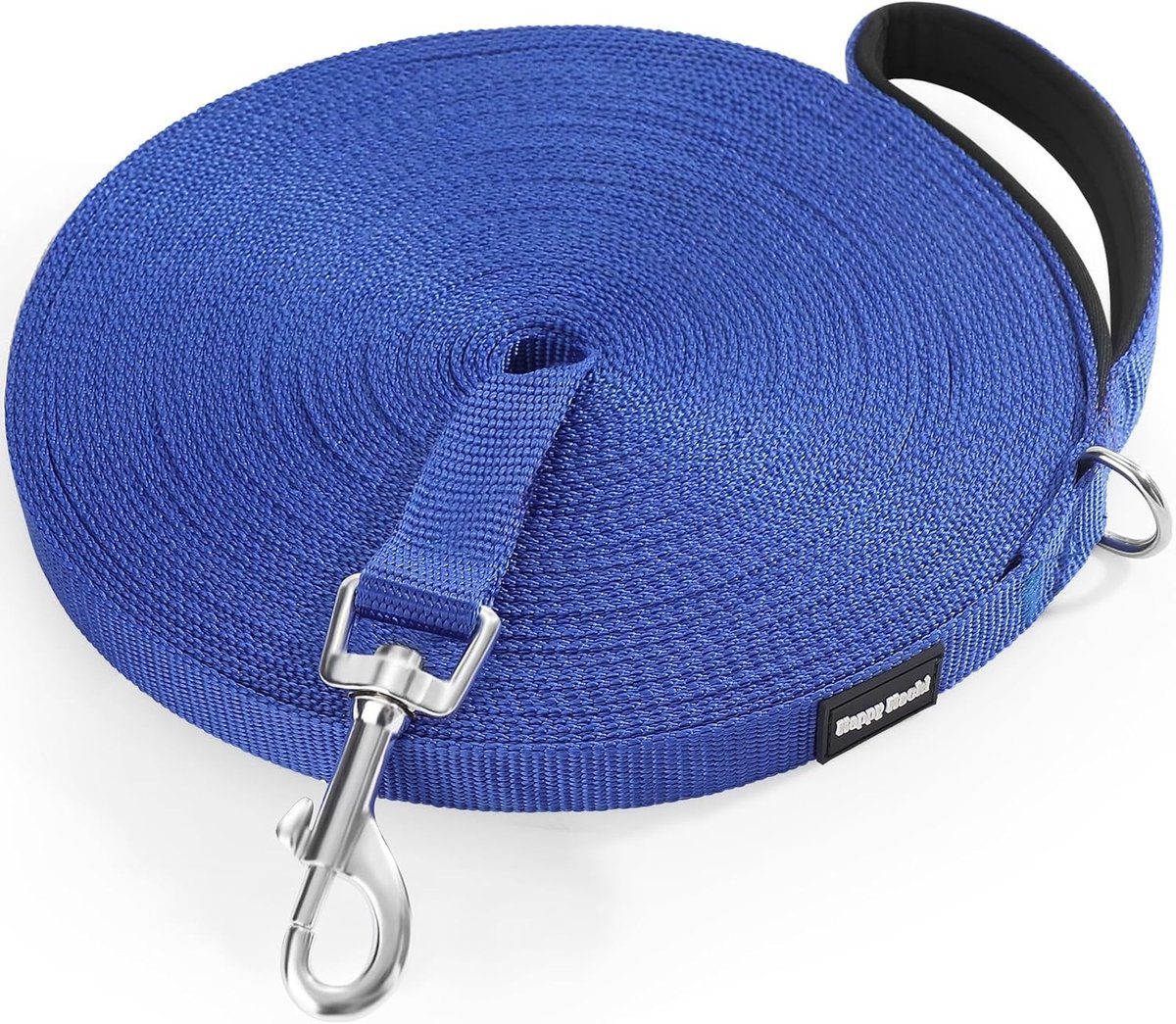 Hondentrainingslijn - Nylon Blauw - Extra Lange Riem 15m - Verstelbare Karabijnhaak - Voor Honden