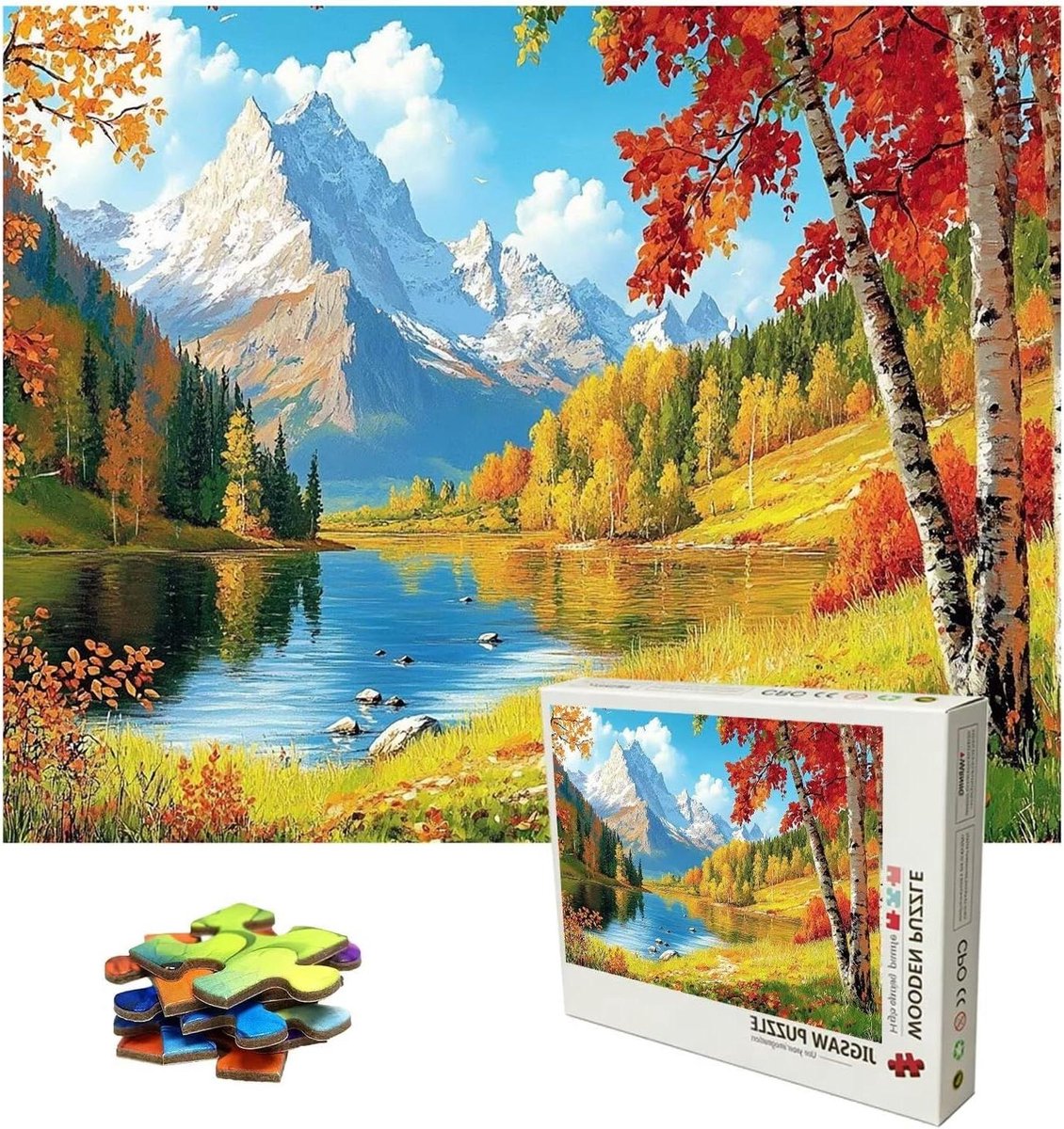 Houten Legpuzzel - Puzzel Volwassenen - Ontspanning en Uitdaging - 6000 Stukjes - 180 x 100 cm - Meerlandschap