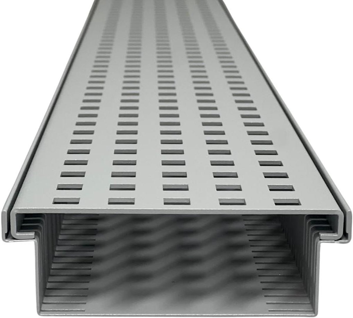 Drainagegoot - Afwateringsgoot Afvoergoot - Terrassen Waterdicht Maken - Corrosiebestendig Magnelis Staal - 1 meter x 15 cm - Wit Aluminium