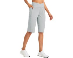 baleaf Bermuda shorts voor dames, capri, yogabroek met zakken, wijde pijpen, rechte broek, hoge taille, losse lounge, activewear, casual zomerbroek