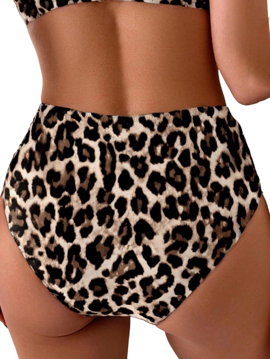 Dames push-up bikini set luipaard bikinis tweedelig badpak bandjes