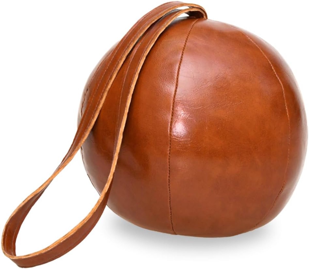 SnelShoppen - Decoratieve deurstopper PU-leer bal met lus, deurhouder en raambuffer, vloerstopper voor thuis, kantoor of camping, trendy en multifunct