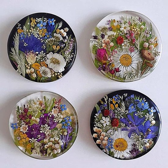 6 holten diepe ronde onderzetter mal, 10 cm siliconen onderzetter mallen voor epoxyhars, grote siliconen mallen voor epoxyhars doe-het-zelf knutselwerk, onderzetters, bloemen conservering, kaarsen — afbeelding 5