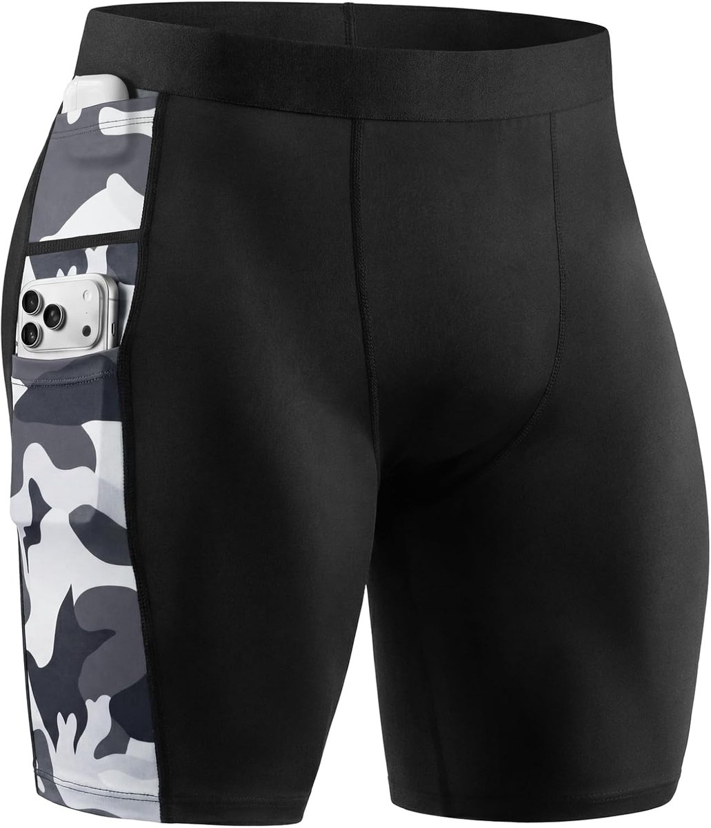 Shorts Functioneel Ondergoed Heren met Telefoon- en Oordopjeszak, Sneldrogend Ademend, Sport Onderbroek Base Layer voor Fitness Gym Hardlopen
