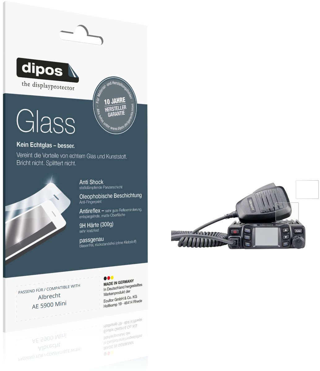 dipos – 2x Matte Pantserfolie geschikt voor Albrecht AE 5900 Mini | 9H Screenprotector
