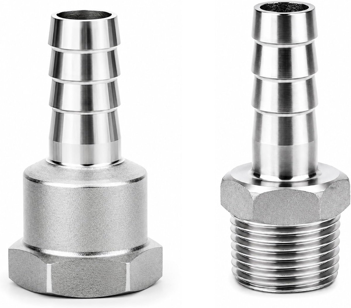 roestvrij staal (binnen- en buitendraad 1/2-10 mm)