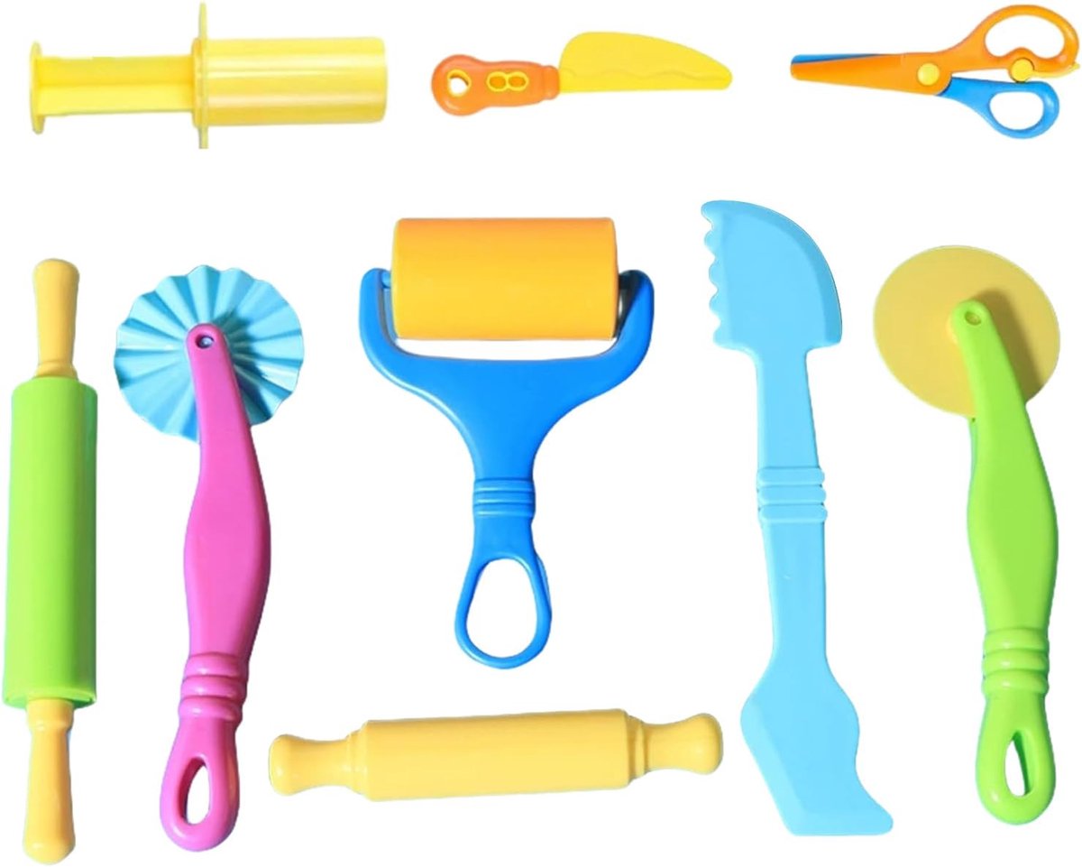 9-delige klei-accessoireset met robuust kneedgereedschap, kneedaccessoires