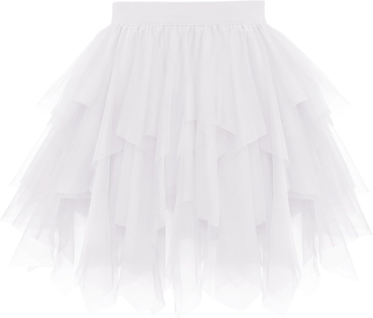 Tule rok voor dames, korte pofrok met elastische tailleband, 3-laagse vloeiende rok met binnenvoering, tutu-rok voor feestjes, festivals en evenementen