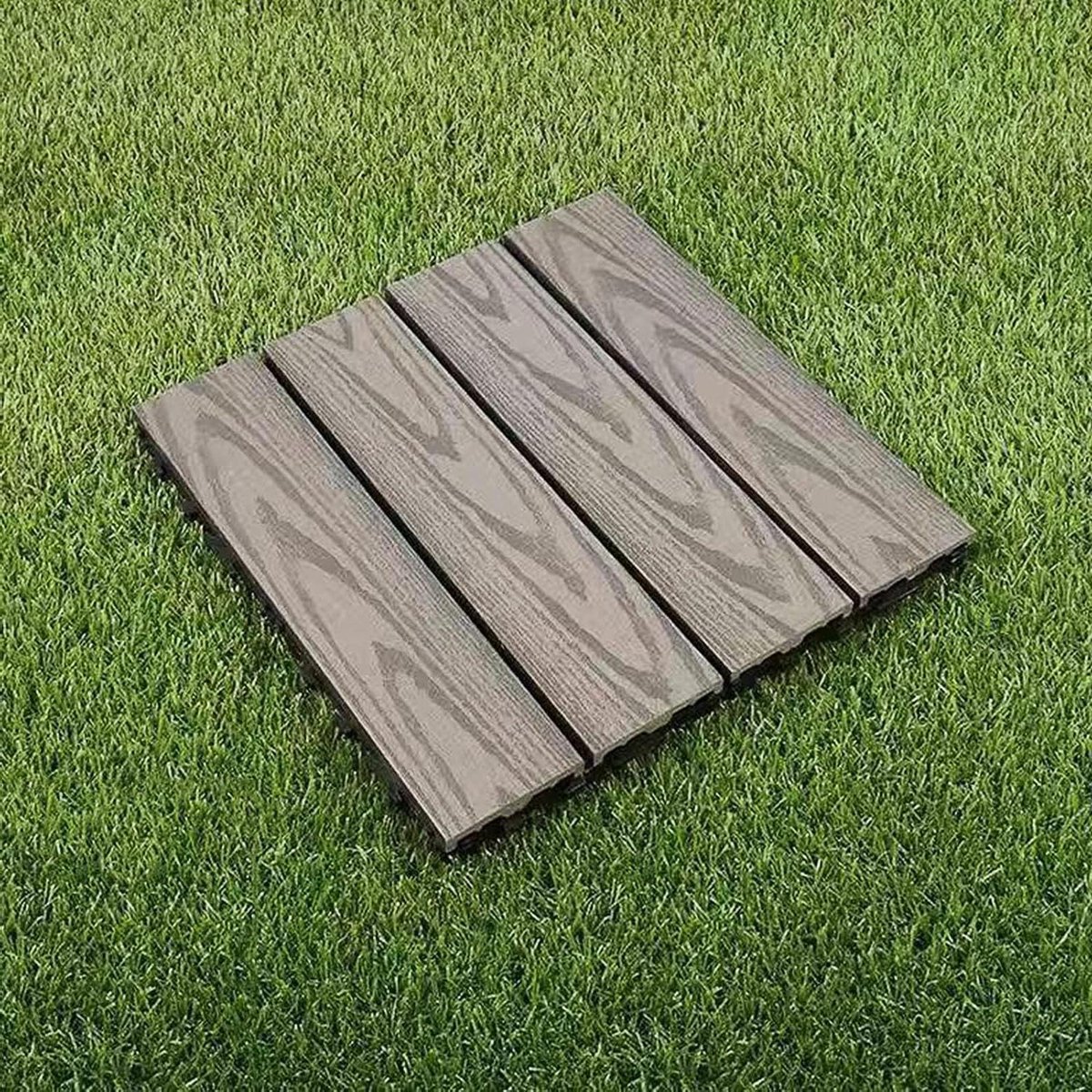 Houten Kunststof Terrastegels - Vloertegels Composiet - Terras Verfraaien - In elkaar grijpend Systeem - 30x30 cm - Grijs