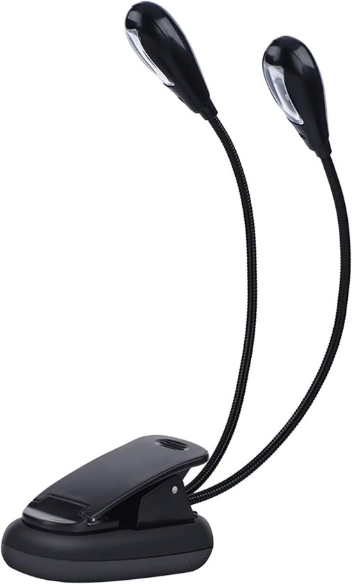Klem Lamp - Leeslamp Flexibel - Nachtelijk Lezen - Dubbele Verstelbare Arm - 29 cm - Zwart — afbeelding 4