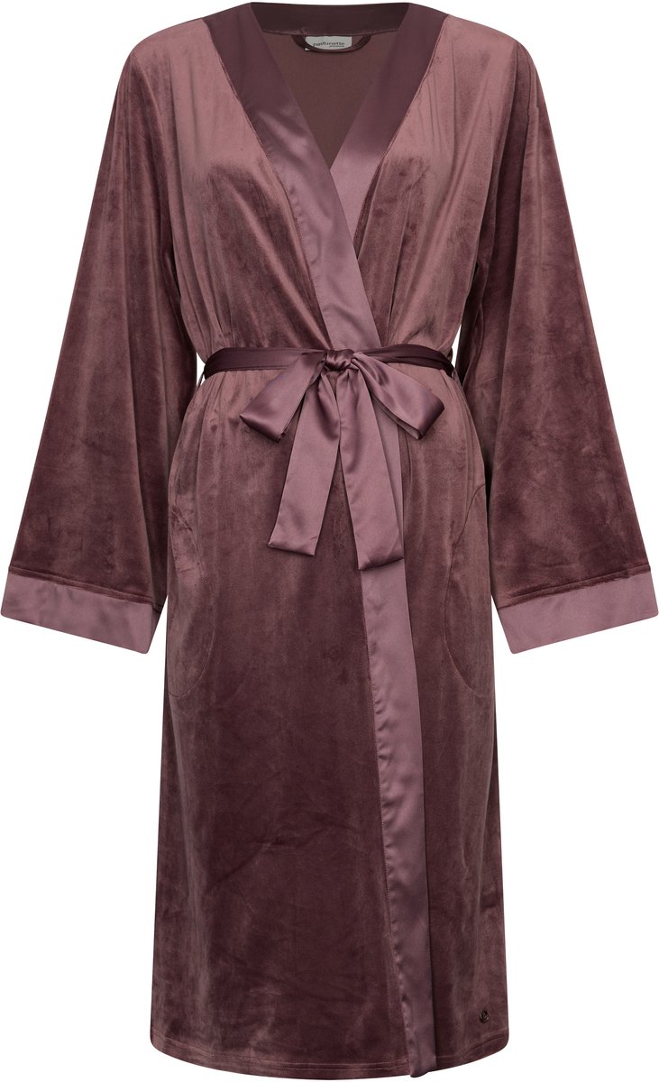 Pastunette Premium - Badjas - Lunar Lines - Velours Fleece - Paars