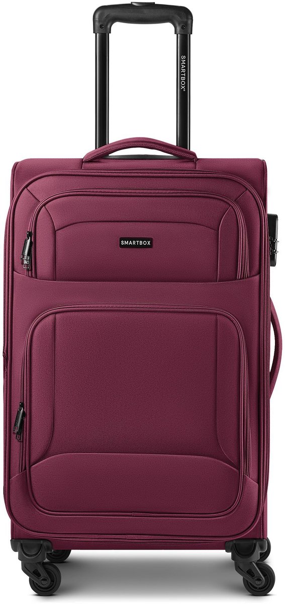 Smartbox Edition 04 4 wielen Trolley 67 cm met uitbreidingsplooi - Zachte bagage - Combinatieslot - burgundy
