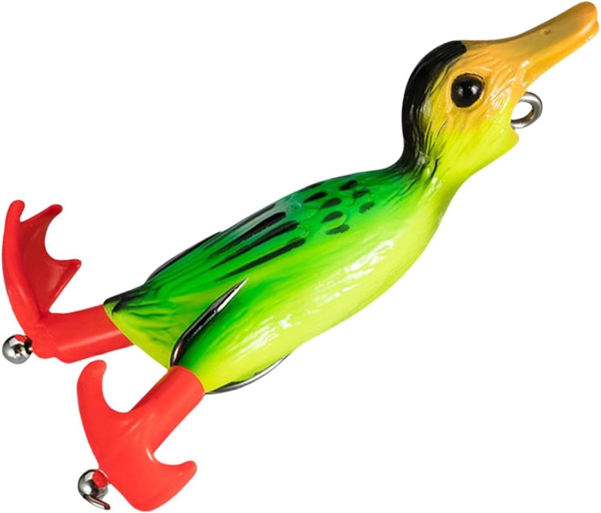 Eend Vissen Lokken - Zacht Vis Aas - Vissen Op Baars - Spetterende Flippers - 9 cm - Groen