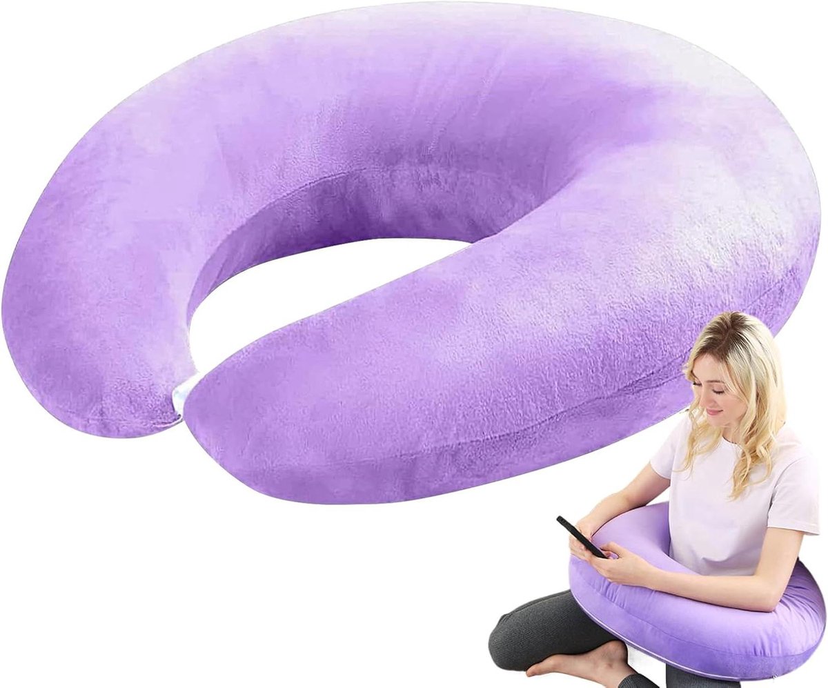 Speelkussen - Leeskussen Armkussen - Comfortabel Ontspannen - Verstelbare Gesp - 68 x 50 cm - Paars