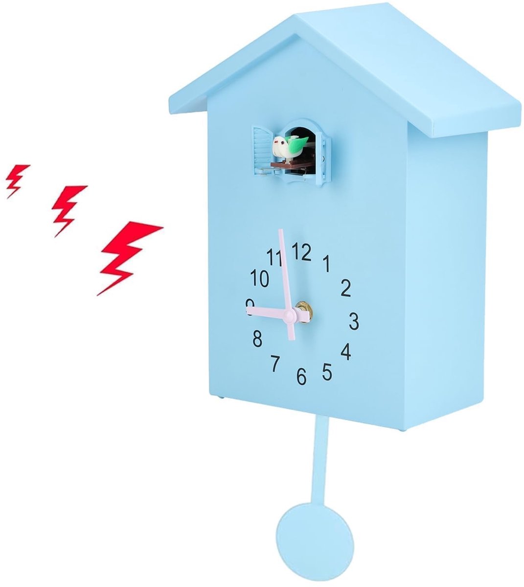 Omgoods - Moderne Koekoeksklok - Vogelhuis Wandklok - Stil en Betrouwbaar - Blauw - Decoratieve Klok - Geschikt voor Thuis - Kleine Vogeluurklok