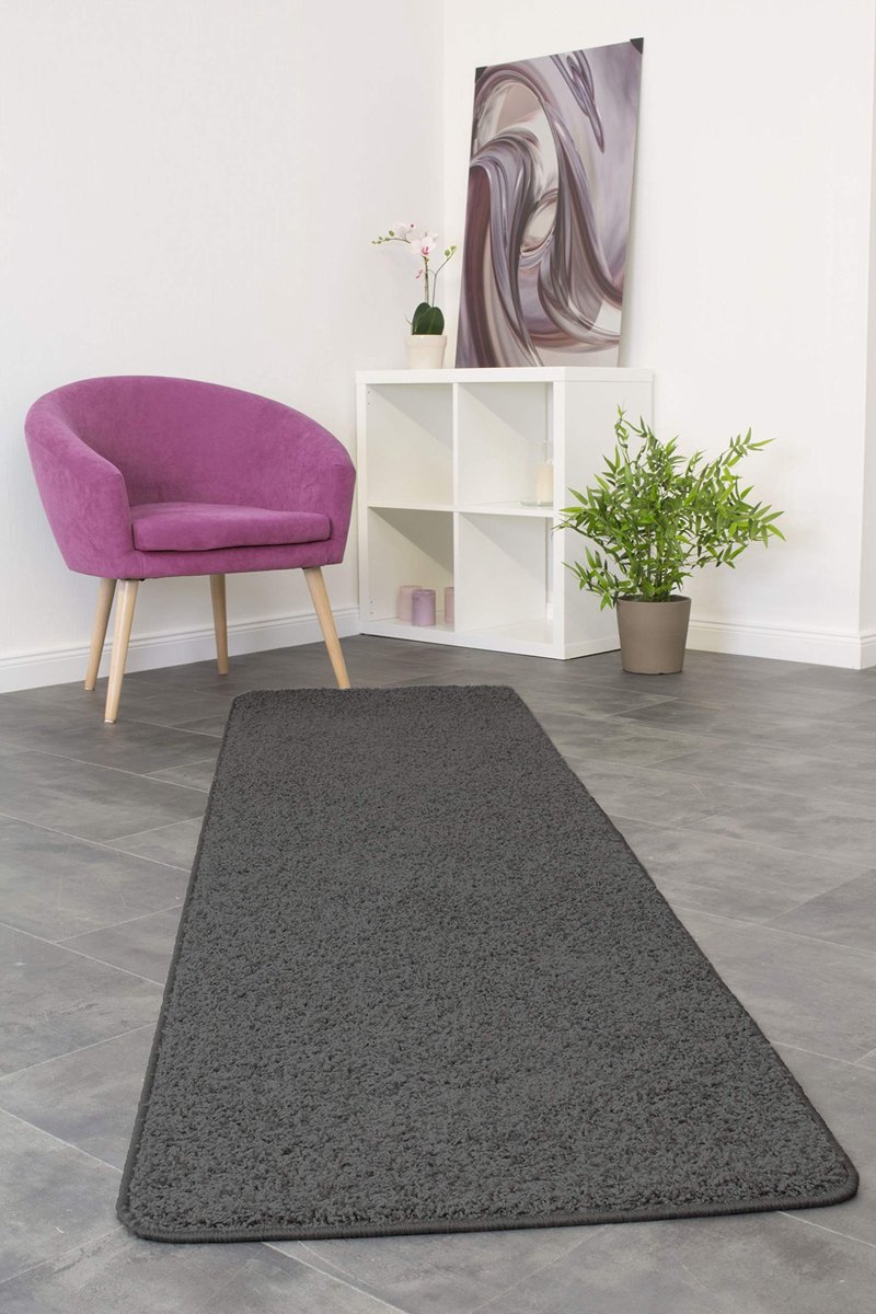 Omgoods - Shaggy Vloerkleed, Lang Pile, 100% Polypropyleen, Aqua 133 x 190 cm