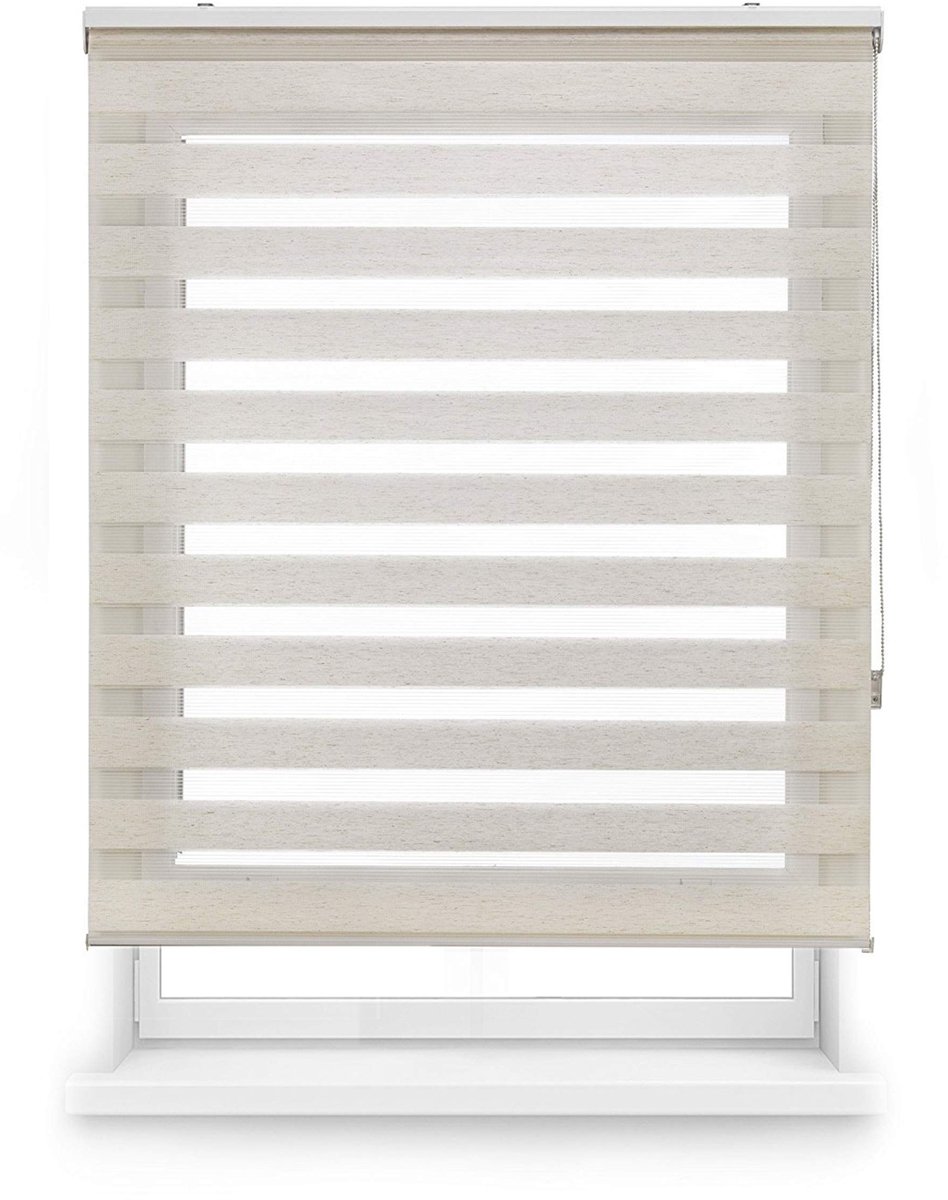 Omgoods - Rollertor Dubbel Rolgordijn - Ecru, 105 x 175 cm