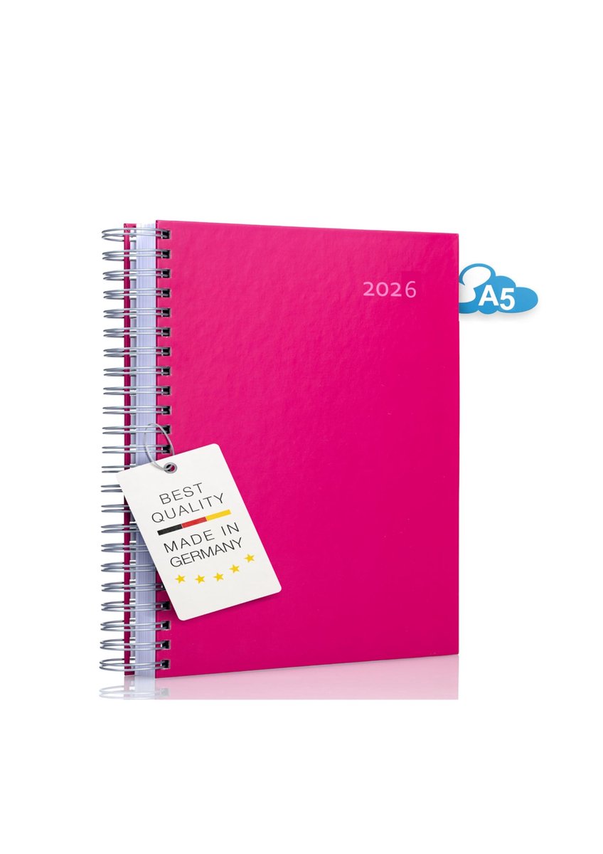 Omgoods - 2022 Kalender A4 - Zwarte Dots Bureaukalender met Spiraalbinding