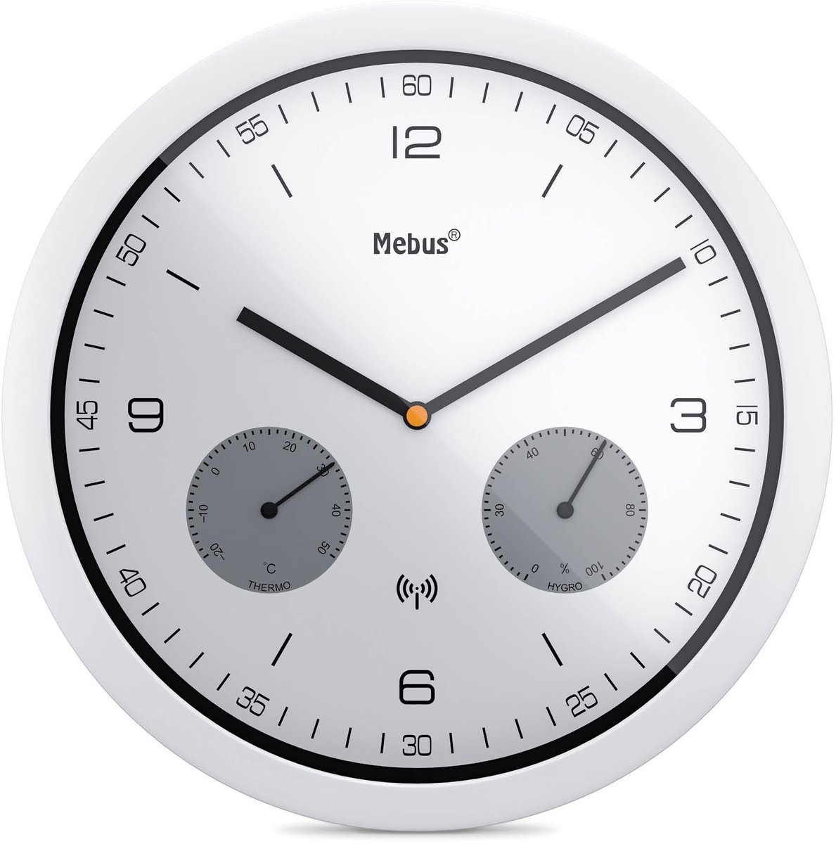 Omgoods - Moderne Wandklok met Temperatuur- en Vochtigheidsmeter - Ø 26 cm