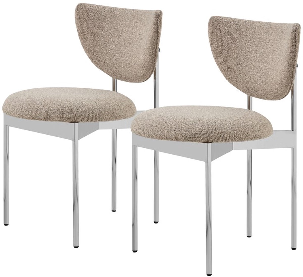 Pugsdrly Set van 2 eetkamerstoelen in Scandinavisch design, 2 kleurvarianten: kaki met roestvrij staal / crème met zwart metalen frame, stoffen bekleding, compacte afmetingen 78x60x56 cm, eenvoudige montage – ideaal voor kleine ruimtes