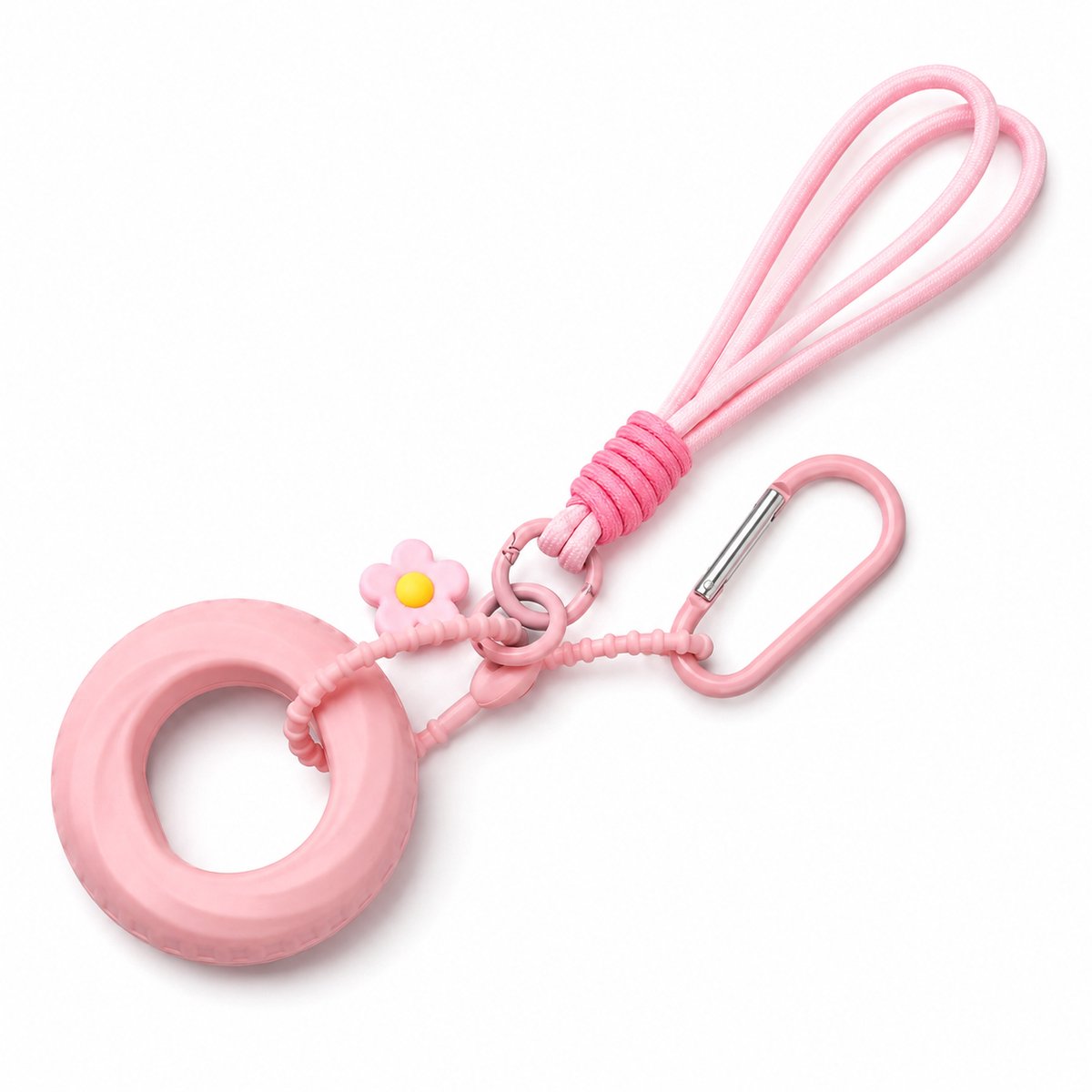 Handtrainer Stressbal - Siliconen Grip Ring 20/30LB - Handknijper voor Hand-, Vinger- en Onderarmtraining - Met Sleutelhanger - Roze