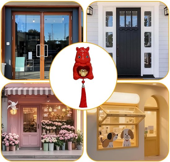 Magnetische Deurbel - Entree Melder - Bezoekers Welkom - Paardenvorm Design - 16 x 8 x 8 cm - Rood — afbeelding 4