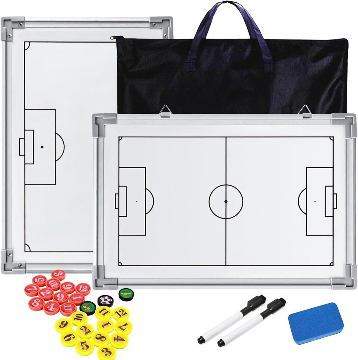 Tactiekbord voetbal, tactisch bord, voetbal, trainingsmap, voetbal, tactiekmap, voetbal met markeerstift, tactisch bord, voetbal, magneetbord, voetbal, coach board voor training,