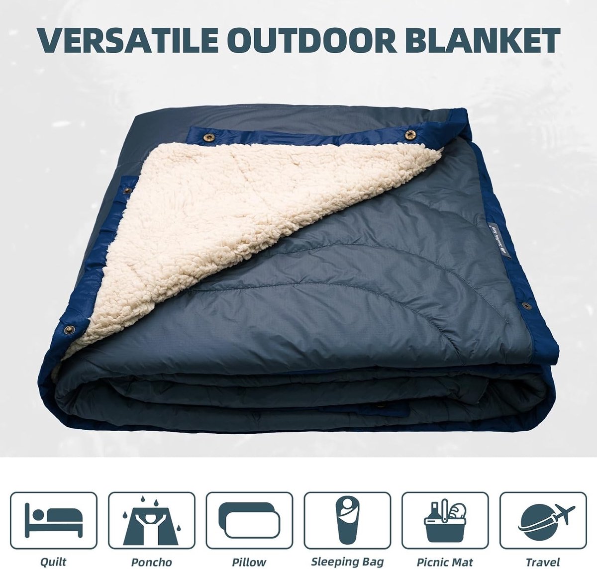 Ultralichte waterafstotende campingdeken voor buitenactiviteiten, hiking, reizen en hammocks, 200 x 150 cm