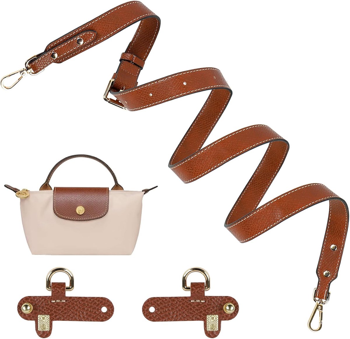 compatibel met Longchamptas voor dames en Longchamp mini-tasbandjes