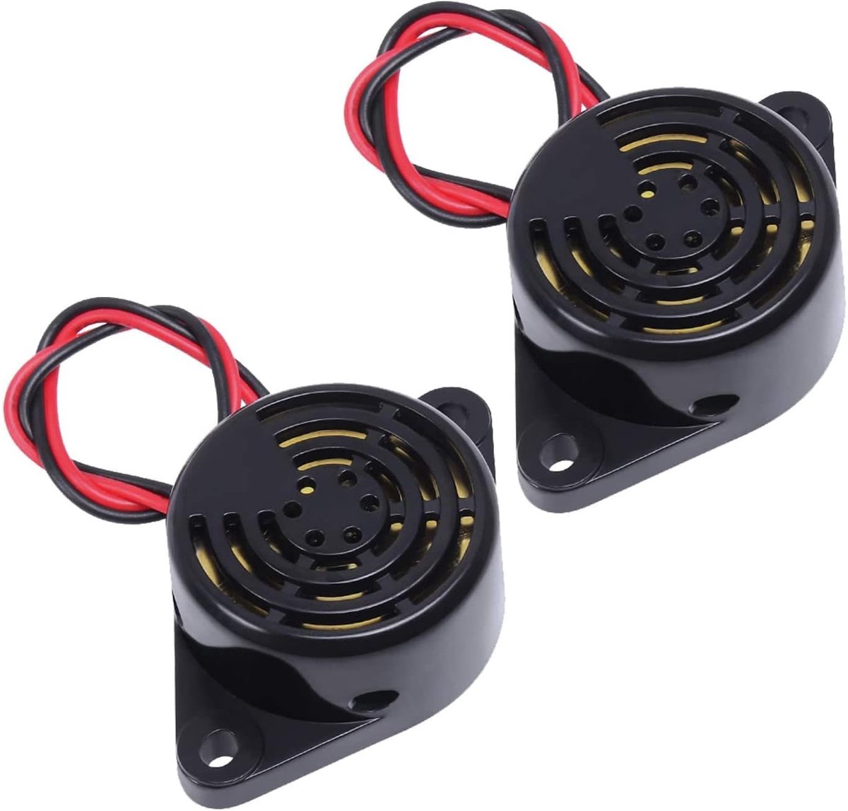 2 stuks zoemeralarm elektronische pieptoon zoemer DC 3 V 12 V 24 V actieve piëzozoemer 100 dB geluid alarm ring continu geluid