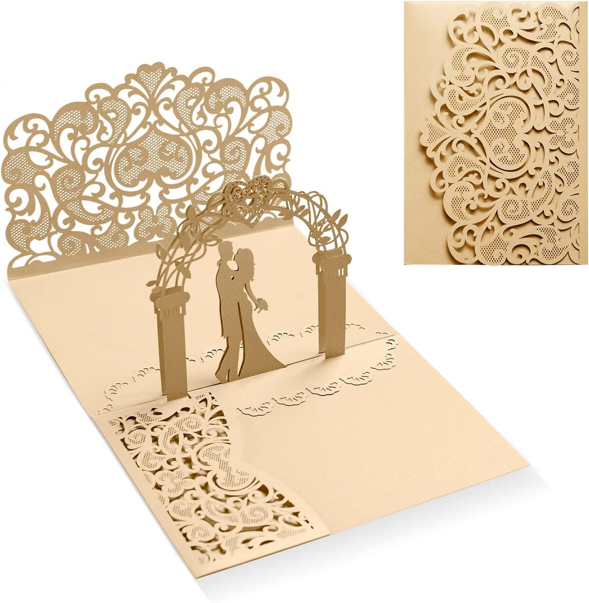bruiloftskaart met omslag, 3D-kaart, bruiloft, felicitatiekaart