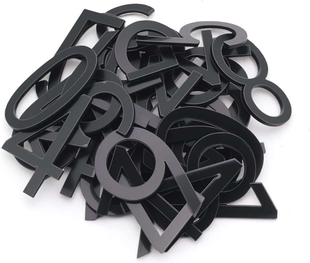 40 stuks weerbestendige plaknummers, 50 mm 0-9 huisnummer stickers