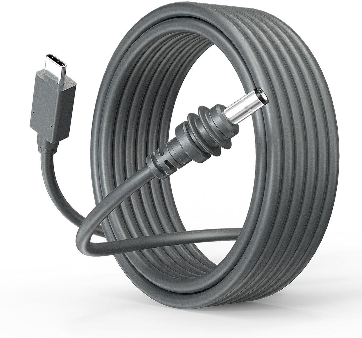Starlink Mini USB C naar DC voedingskabel 3M, USB C kabel 12V-24V voor 65W-140W powerbank, klein en draagbaar Starlink Mini kabelset, Grijs